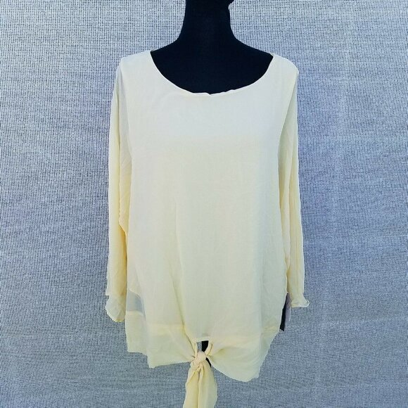 Vince Camuto Long Sleeve See- Through Blouse Women's. Size Large. NWT $89 - Picture 5 of 12
